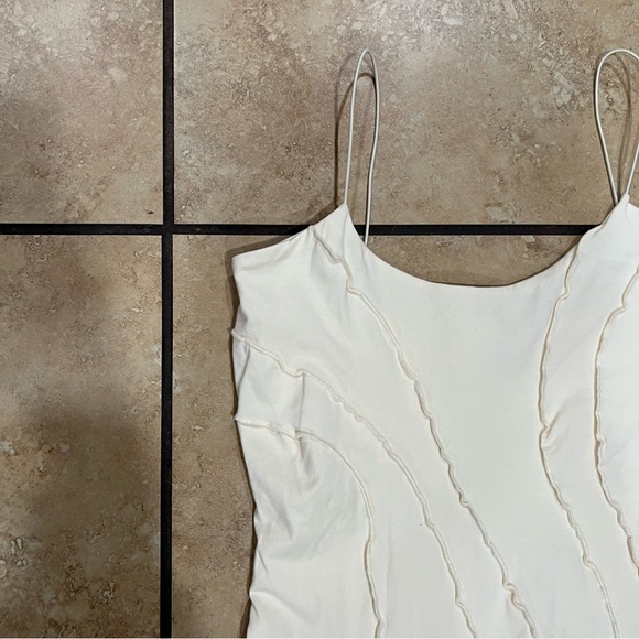 Mini Dress Oh Polly Ivory Bodycon Party Outfit Tight Fitting Short White- Size 6 - Picture 3 of 8